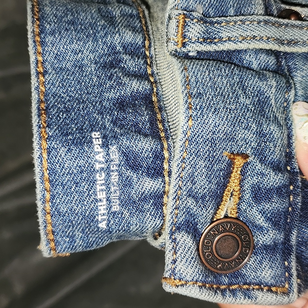 Old navy athletic taper jeans. - Picture 2 of 6